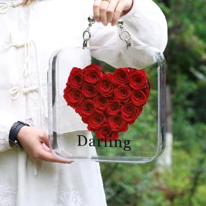 Factory Outlet Christmas Gift Eternal Rose in Acrylic Natural Preserved Roses Flower for Mother’s Day Valentine’s Day Gift