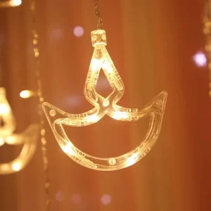 Factory PVC LED Colored Lights 2.5m Diwali Decorative Festival Curtain Holiday String Lights with Button Control