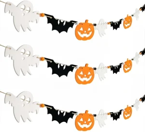 Factory Premium Felt Halloween Garland Set Ghost Bat Pumpkin Garland for Party Home Wall Decor