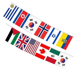 Factory Price Color Festival Rectangular Color Flag String Flag Customization