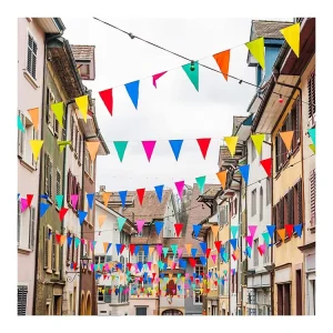 Factory Price Colourful Festival Triangle Bunting Banner String Flag