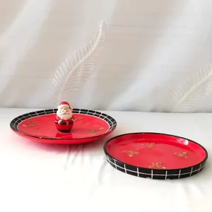 Factory Price Customized Xmas Style Ceramic Dolomite Dinnerware Plate for Home & Hotel & Restaurant