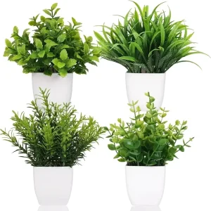 Factory Price Plants Potted Green Mini Decorated Plastic Flowers Flower Arrangement Accessories Artificial Plants