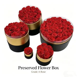 Factory Price Real Touch Preserved Rose Flower Box 3-5 Years Long Lasting Environment-Friendly Christmas Fast Delivery