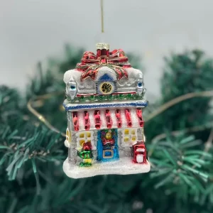 Factory Produce Hand Painted Brogue House Decoration Blown Glass Christmas Hanging Ornament