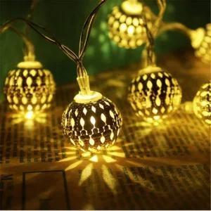 Factory Selling Moroccan Ball LED Globe String Lights IP44 Rated for Holiday Christmas Wedding Party Decorations