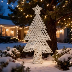 Factory Sells Bamboo Woven Christmas Tree Decorations Easter Items Festival Decorations and Handmade Christmas Trees