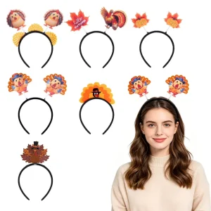 Factory Supply Felt Thanksgiving Headbands Classic Fall Color Decor Plastic Support Frame Holiday Party Hair Hoops