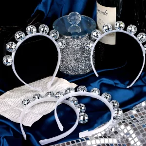 Factory Vintage Party Props Silver Gold Women Performance Accessories Head Earring Disco Ball Headband