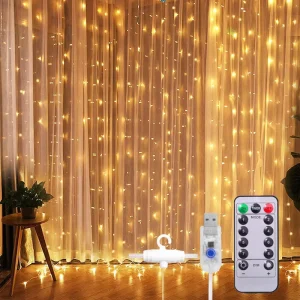 Fairy LED Light for Bedroom Party Wedding Decorative Lighting Remote Control Curtain String Lights for Christmas Decor