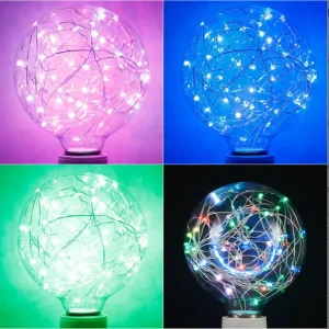 Fairy Light Copper Wire LED G95 Glass Body E27 Base Atmosphere Flashlight Colorful Fireworks Festive Lighting Outdoor