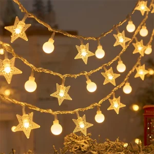 Fairy Light Festoon LED String Light Star Garland Window Indoor Tree Decoration Halloween Wedding Night Lamp