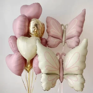 Fairycore Party Pastel Matte 10pcs Butterfly Foil Balloon Set For Baby Shower Girl’s Birthday