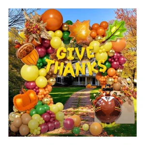 Fall Thanksgiving Latex Balloons Garland Arch Kit Glossy Version Orange Coffee Brown Burgundy Gold Birthday Baby Shower Party