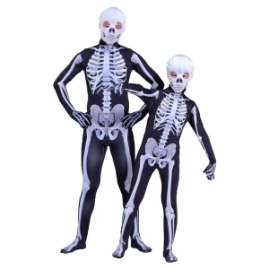 Family Parent-child Matching Horror Ghost Halloween Party Onesie Costume Skeleton Costume