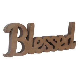 Farmhouse Tabletop Handmade Natural Wood Blessed Freestanding Cutout Sign Wall Hanging Decor Ornaments Rustic Wooden Letters