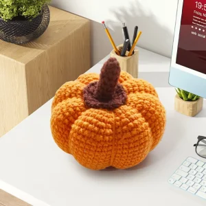 Farmhouse Thanksgiving Table Centerpiece Halloween Fall Decorations Handmade Crochet Decorative Pumpkin Knitted Pumpkin Gifts