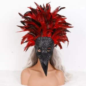 Fashion Venice Carnival Christmas Masquerade Halloween Wedding Cosplay Mask Hand-sewn Costume Props Soft Real Feathers