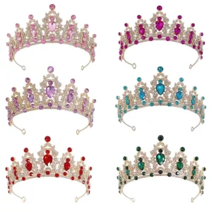 Fashionable Alloy Crystal Crown Headwear Party Decoration Birthday Party Supplies