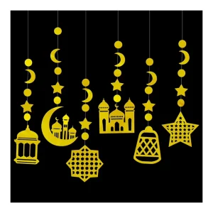 Fasting Middle East Festival Decoration Moon Star Letter Opening Festival Flag Banner Party Layout