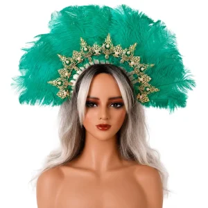 Feather Festival Headwear for Carnival Queen Outfit Nightclub Performance Birthday Party Celebration Costume Cosplay Event
