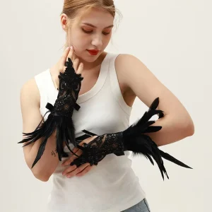 Feather Lace Halloween Wristband Stage Performance Cosplay Costume Accessory Customized Color Custom Size Weddings