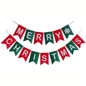 Felt Merry Christmas Bunting Banners for Christmas Decor