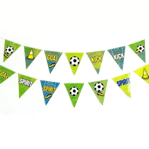 Festival Celebration Packaging Material Paper Banner Football Elements String Pull Flags Triangle Bunting Flag