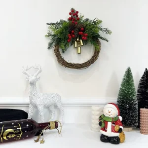 Festival Celebration Xmas Decor Xmas Front Door Hanging Garland Handmade Artificial Christmas Mixed Decorations Ring Wreath