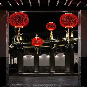 Festival Decoration Chinese New Year Ramadan Metallic Lanterns Light LED for Outdoor Party Supplies Custom Size