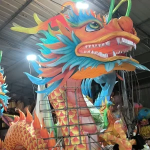 Festival Decorations Outdoor Waterproof Colorful Silk Led Light Show Shape Lanterns Moon Festival Chinese Lantern Decoration