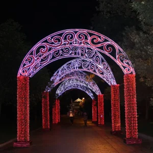 Festival Decorative Lightings Christmas Arch Waterproof LED Holiday Decorations Lanterns Motif Lights Outdoors