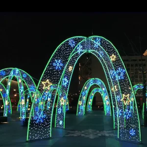 Festival Decorative Lightings Christmas Arches Motif Lights Outdoors Waterproof LED Holiday Lanterns Decorations