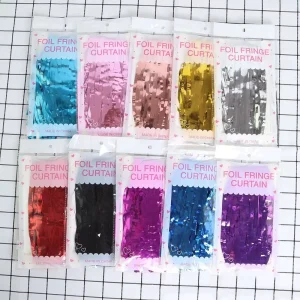 Festival Halloween Party Supplies 1 2m Multiple Size Colorful Metallic Tinsel Foil Fringe Door Curtain Wedding Backdrop Decor