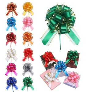 Festival Hand-Pulled Flower Ball Bow Wedding Decoration Pull String Ribbon Pull Bow for Gift Box and Bouquet Flower Decoration