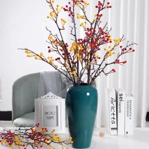 Festival Holiday Crafts Home Decor with Artificial Red Berry Stems Christmas Berries Holly Decorative Flowers and Plants