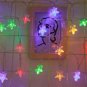 Festival Holiday Light Decor Xmas Lighting New Year Color Park Star Lamp Crystal Outdoor LED String Night Wedding Yard Christmas