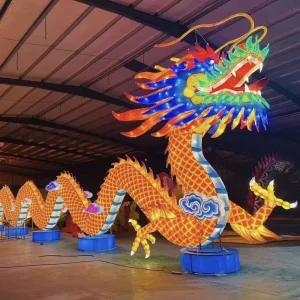 Festival Large Antique Outdoor Hanging Cloth Customized Silk Dragon Chinese Lanterns Decoration