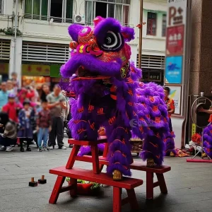 Festival Parade Performance Gong Drum Cymbals Props Adults Traditional Custom Chinese Lion Dance Head Costume Handmade