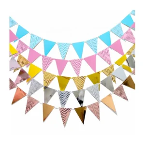 Festival Party Decoration Happy Birthday Decorative Hanging String Bunting Colorful Triangle Flag Banner