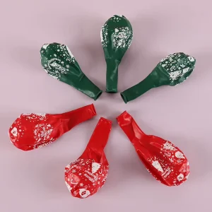 Festival Party Decoration Red Green Color Merry Christmas Printing Latex Balloons