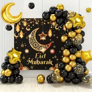 Festival Party Decoration Supplies Moon Festival Venue Decoration Golden Foil Balloon Set