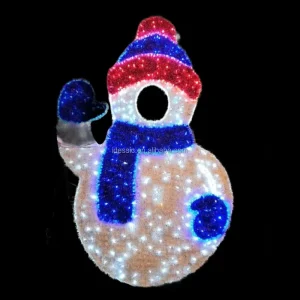 Festival Snowman Photo Frame LED Sculpture Christmas Landscape Motif Light Display