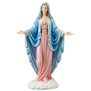 Festival Souvenir Catholic Statues Custom Resin Virgin Mary Figurine Hand Painted Religious Sculpture Home Decoration