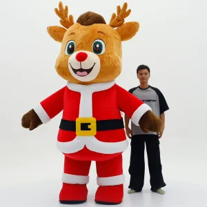 Festivals Celebration Anime Cosplay Costumes Santa Deer Inflatable Mascot Costumes for Adults Performance Wear 2.2m 2.6m