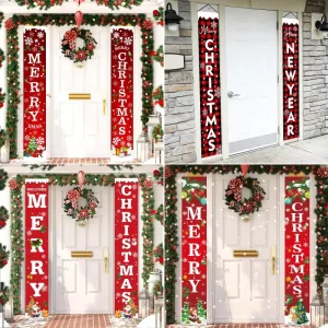 Festive Atmosphere Decoration Hanging Flag Porch Outdoor Indoor Background Banner Christmas Customized Couplets 100D Polyester