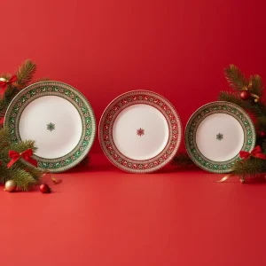 Festive Christmas Ceramic Tableware Christmas Pattern Tableware Sets