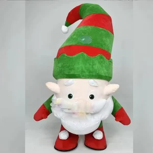 Festive Christmas Elf Mascot Costume Inflatable Holiday Elf Suit for Seasonal Celebrations and Events