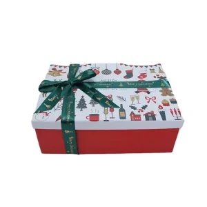 Festive Christmas Themed Gift Boxes Custom Logo Colorful Paperboard Santa & Snowflake Printed for Holiday Gifting