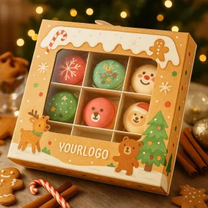 Festive Cookies Gift Box Christmas Candy Box with UV Coating for Holiday Presents